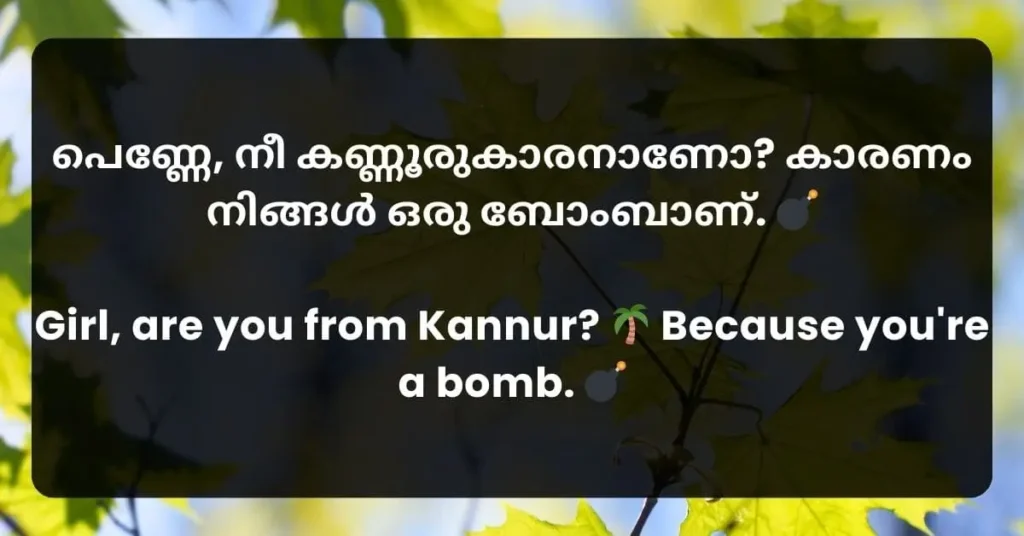 Malayalam Pick Up Line to say to your crush to impress her