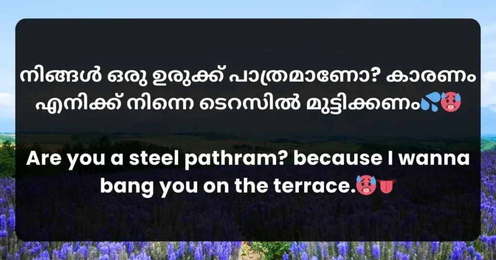 dirty Malayalam Pick Up Line for your girl crush to make her blush